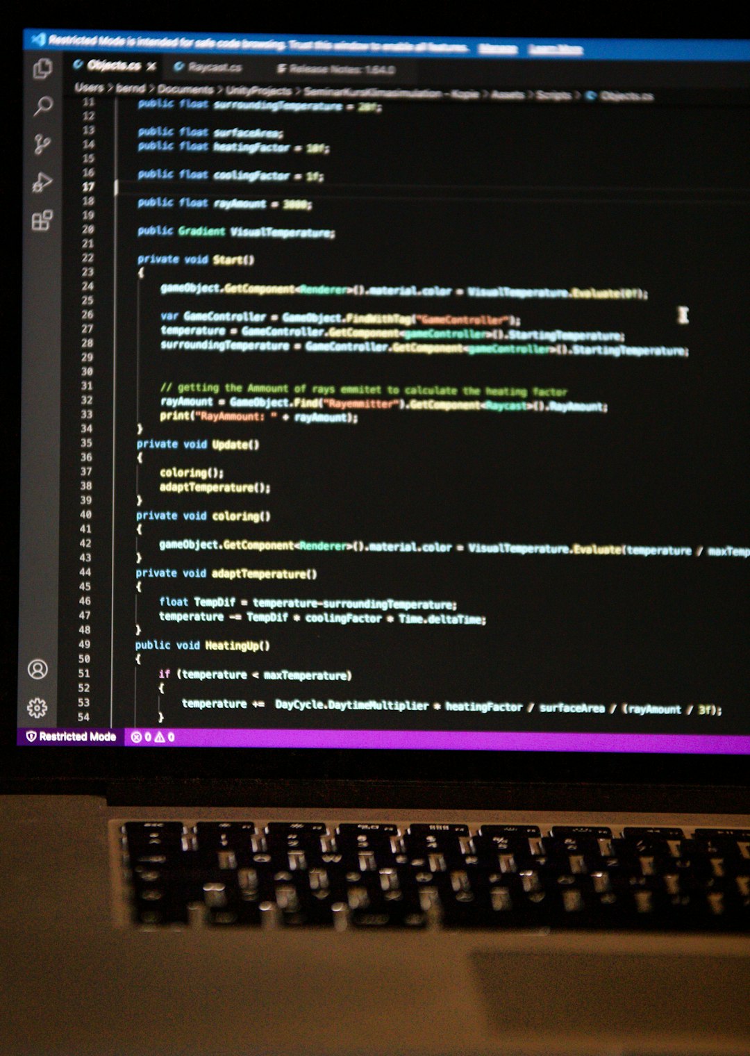 Coding on a Macbook Pro Laptop